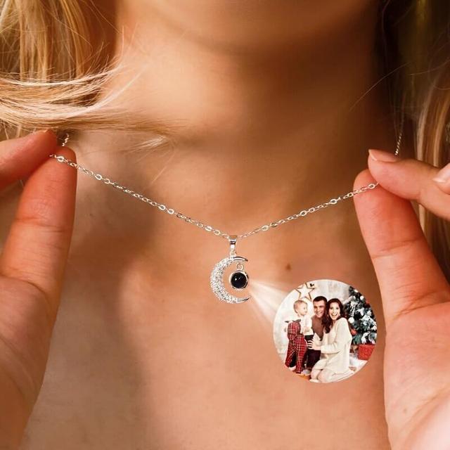 Custom Photo Moon Necklace