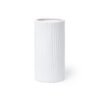 8 Inch Cylinder Vase, White Waterfall Textured Ceramic Flower Vase for Home Décor,