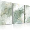 Sage Green Wall Art Set of 3,Abstract Green Wall Decor Living Room,Minimalist Modern Framed Wall Art Marble Line Beige Gold Green Canvas Artwork Paintings,Boho Room Decor,Bedroom Bathroom Office Artwork,12"x16"