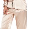 Women Silk Satin Pajamas Set Long Sleeve Button Down Sleepwear 2 Piece Lounge Set Pj Set XS-3XL