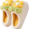 Women's Slippers Adult Warm Plush Flowers Indoor Non-slip Home Thick Bottom Winter Men's Cotton