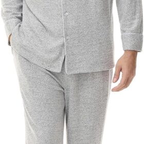 Mens Pajamas Set Long Sleeve Soft Pajamas for Men Button Down Sleepwear Pjs Lounge Sets with Pockets S-2XL