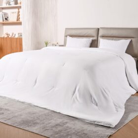 Oversized King Comforter, Lightweight Bedding Duvet Insert for All Season, Breathable Soft Down Alternative Microfiber Comforter with 8 Corner Tabs, White 120"x120"