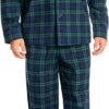 Mens Flannel Pajama Set 100% Cotton Plaid, Soft Brushed Winter Warm Long Sleeve Sleepwear PJ Top & Bottom U06AB