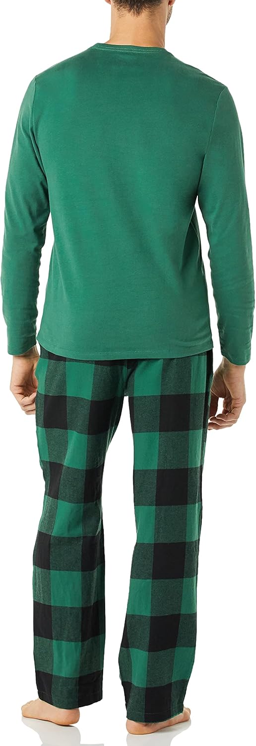 Mens Flannel Pant and Long-Sleeve T-Shirt Pajama Set - Image 2