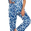 Women Silk Satin Pajamas Set Button Down 2 Piece Pjs Short Sleeve Long Pants Sleepwear Lounge Set, S-XXL