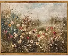 Vintage Framed Wall Art,Classic Landscape Canvas Print,8x10 Inch Farmhouse Decorative Painting,Rustic Home Decor,Ready to Hang for Living Room,Bedroom,Office