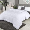 All Season Down Alternative Quilted Full Comforter, Duvet Insert with Corner Tabs, Machine Washable, Bed Comforter (White)