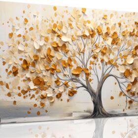 Large Artwork for Walls Tree of Life Canvas Wall Art Pictures for Living Room Bedroom Wall Decor Canvas Painting Abstract Yellow Tree Framed Wall Art Decorative Print Ready to Hang Size 20x40 inch